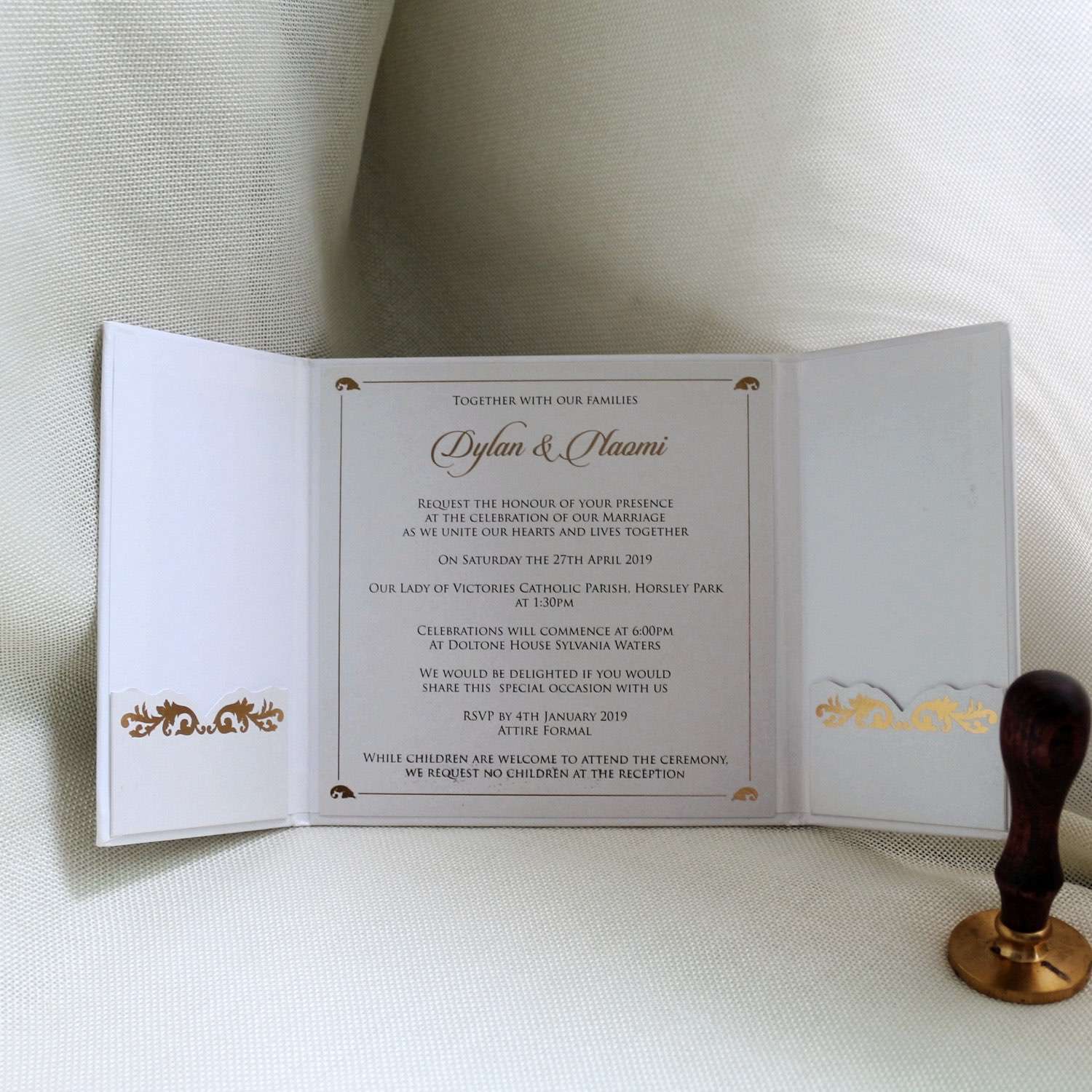 Invitation Card With Hard Cover Embossing Thank You Card Customized